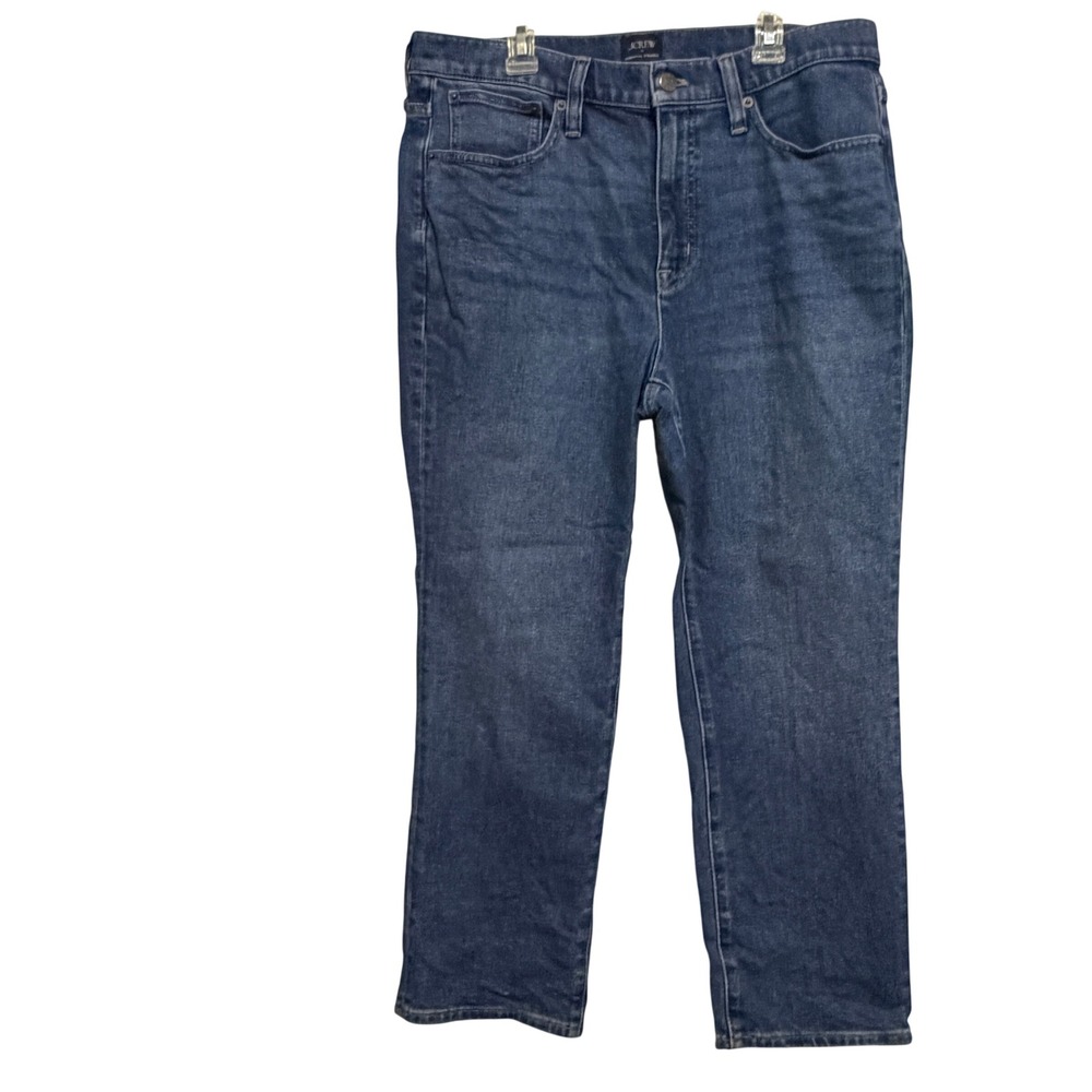 J.Crew Essential Straight Jeans Womens 30P Medium Wash Petite Stretch Denim